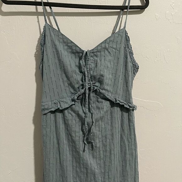 Japna teal maxi dress M crouched adjustable strap - Picture 3 of 7